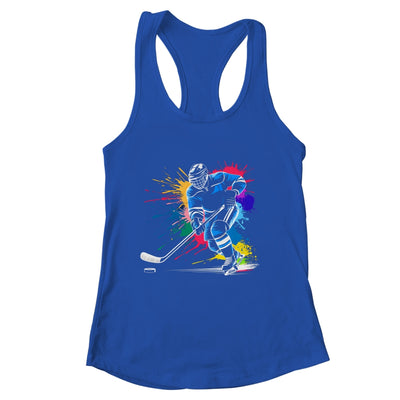 Colorful Ice Hockey Fan Player Tie Dye Color Splash Sports Shirt & Tank Top | siriusteestore