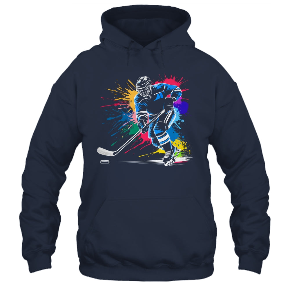 Colorful Ice Hockey Fan Player Tie Dye Color Splash Sports Shirt & Tank Top | siriusteestore
