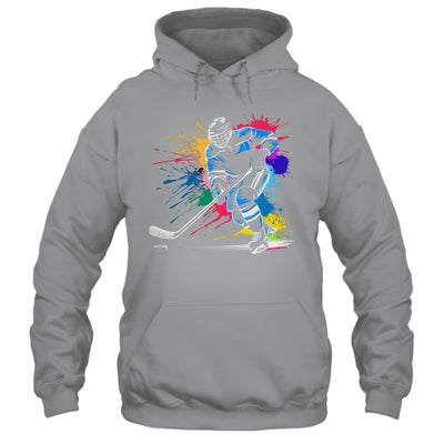 Colorful Ice Hockey Fan Player Tie Dye Color Splash Sports Shirt & Tank Top | siriusteestore