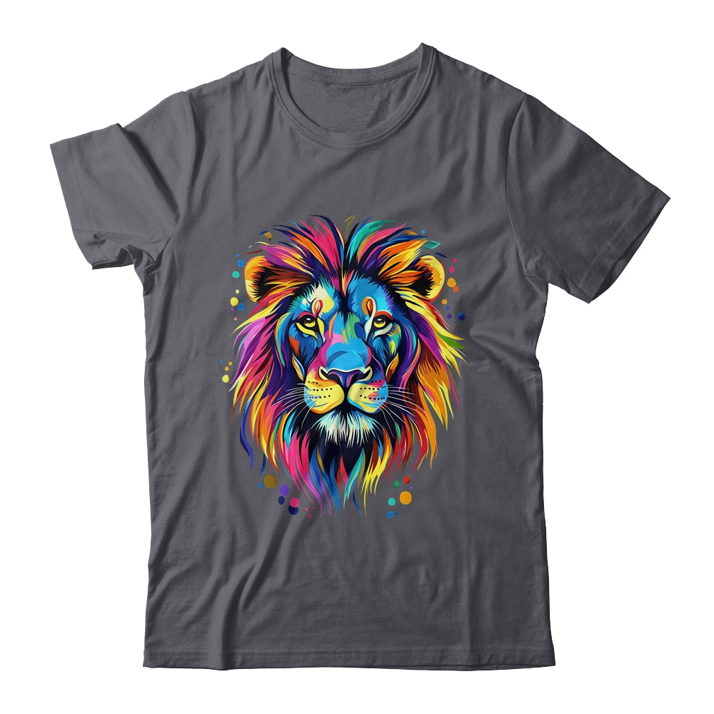 Colorful Lion Spirit Animal Multicolor Art Leo Lion Graphic Shirt & Hoodie | siriusteestore