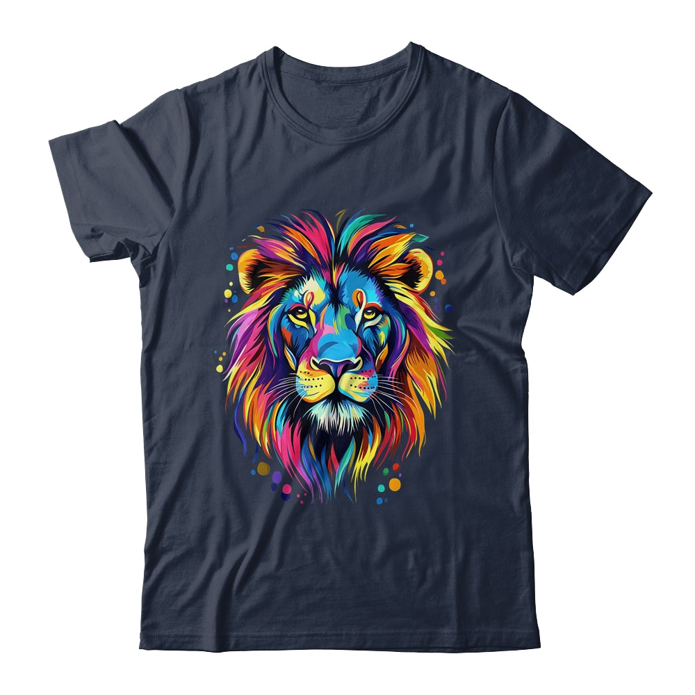 Colorful Lion Spirit Animal Multicolor Art Leo Lion Graphic Shirt & Hoodie | siriusteestore