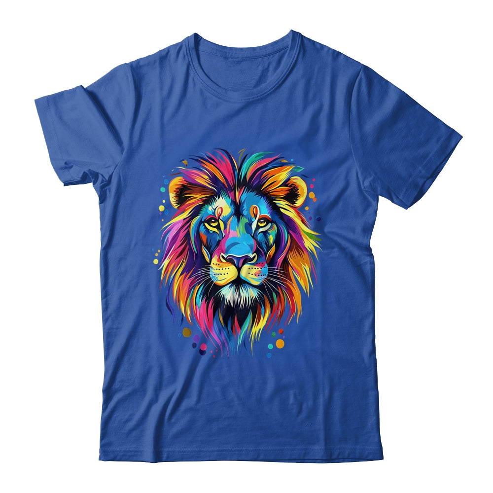 Colorful Lion Spirit Animal Multicolor Art Leo Lion Graphic Shirt & Hoodie | siriusteestore