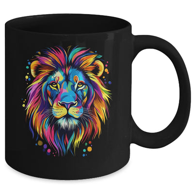 Colorful Lion Spirit Animal Multicolor Art Leo Lion Graphic Mug | siriusteestore