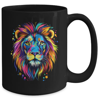 Colorful Lion Spirit Animal Multicolor Art Leo Lion Graphic Mug | siriusteestore