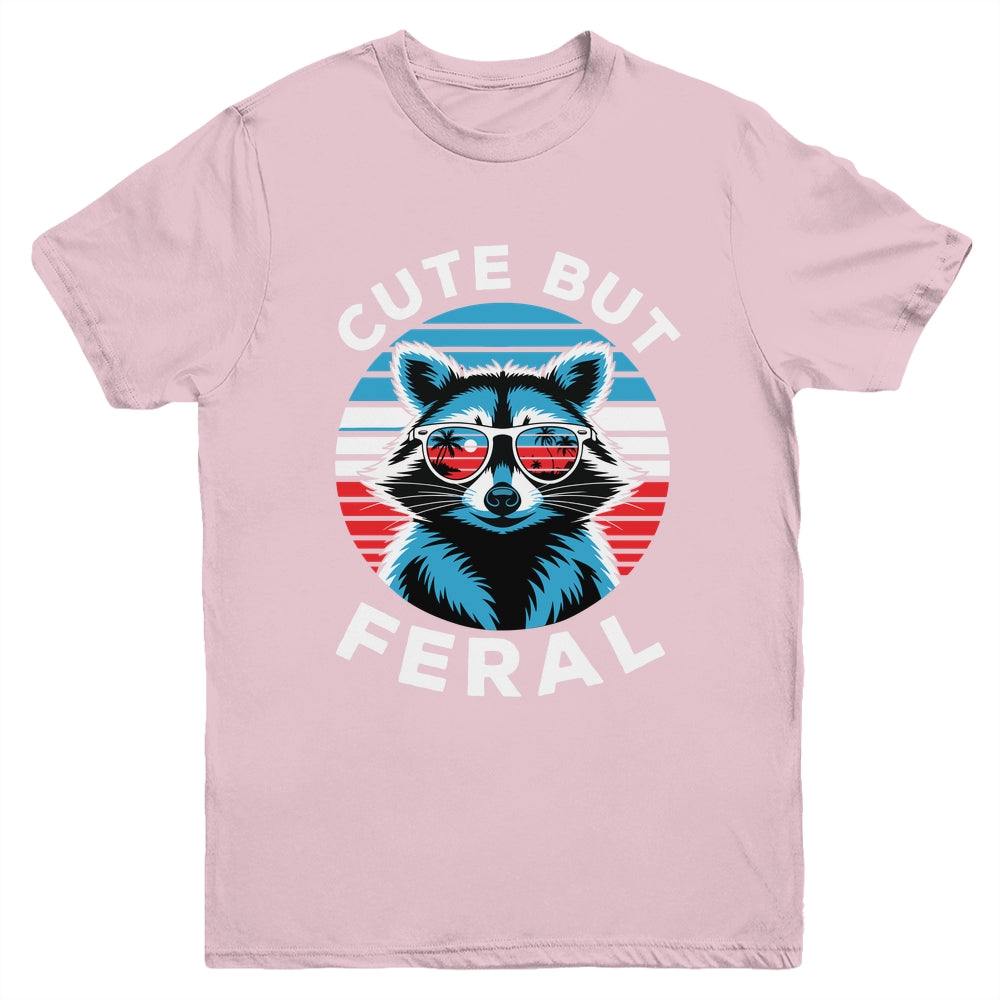 Colorful Racoon With Sunglasses Racoon Funny 4th Of July Youth Shirt | siriusteestore