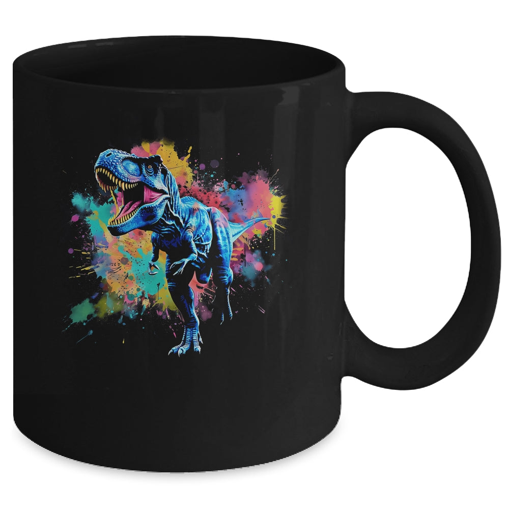 Colorful Retro Dinosaur T-Rex For Men Kids Women Funny Mug | siriusteestore