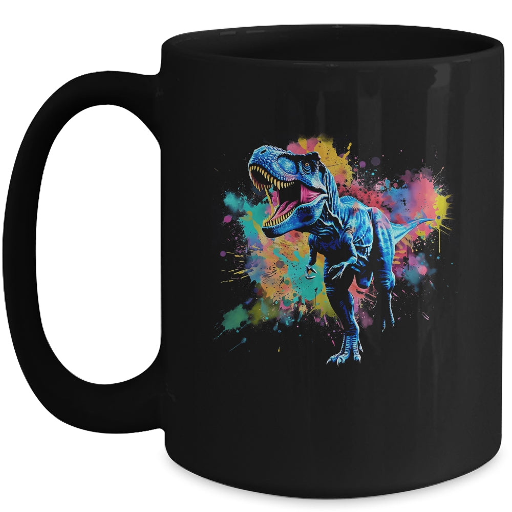 Colorful Retro Dinosaur T-Rex For Men Kids Women Funny Mug | siriusteestore