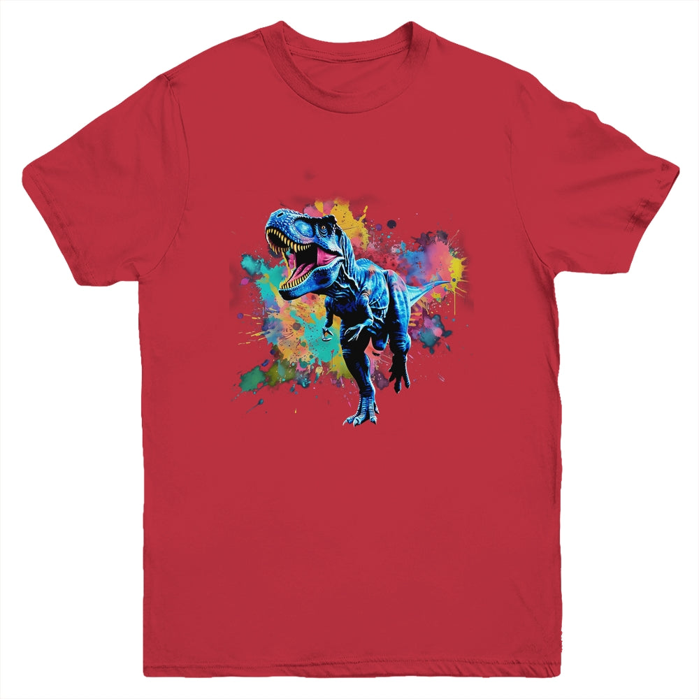 Colorful Retro Dinosaur T-Rex For Men Kids Women Funny Youth Shirt | siriusteestore
