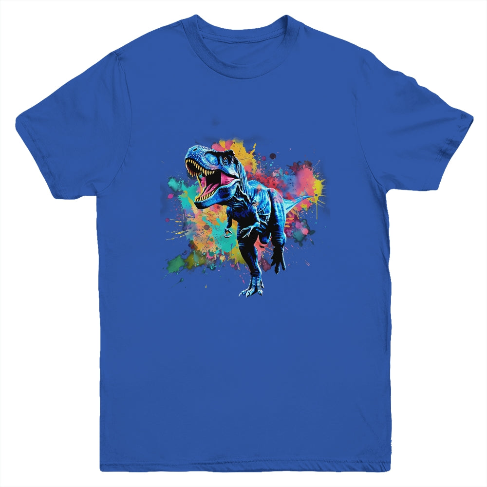 Colorful Retro Dinosaur T-Rex For Men Kids Women Funny Youth Shirt | siriusteestore