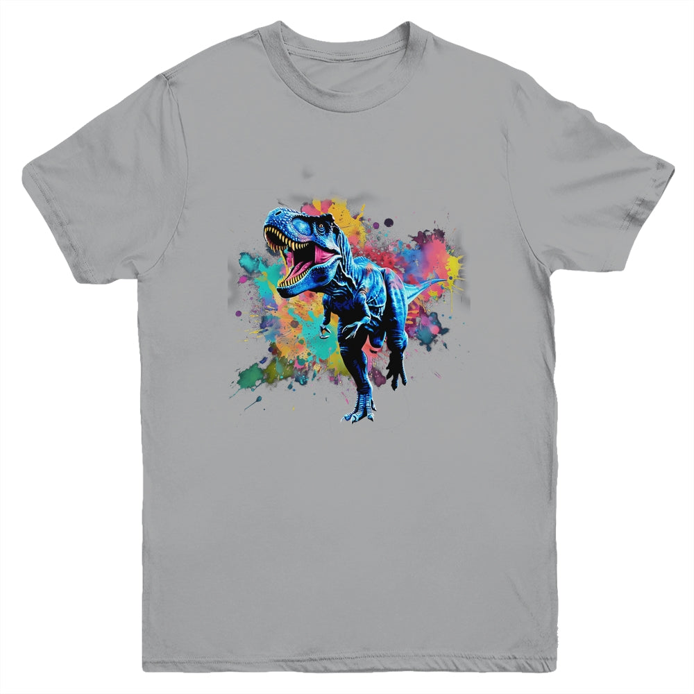 Colorful Retro Dinosaur T-Rex For Men Kids Women Funny Youth Shirt | siriusteestore