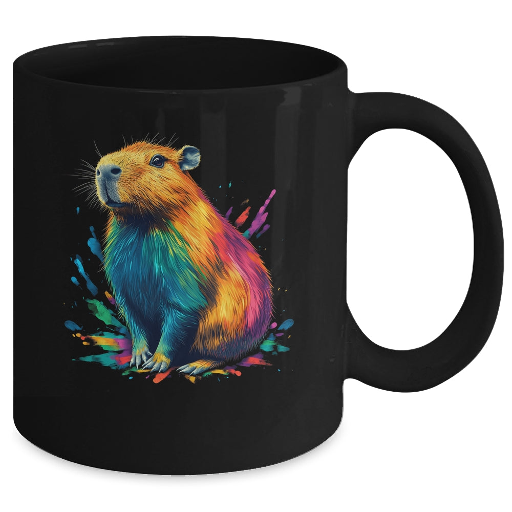Colorful Watercolor Capybara Art Design For Men Women Kids Mug | siriusteestore