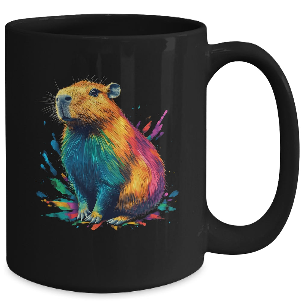 Colorful Watercolor Capybara Art Design For Men Women Kids Mug | siriusteestore
