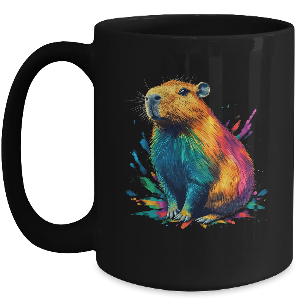 Colorful Watercolor Capybara Art Design For Men Women Kids Mug | siriusteestore