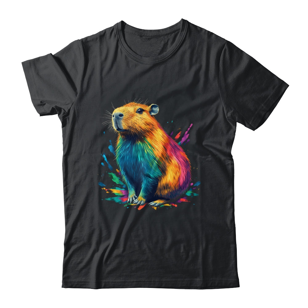 Colorful Watercolor Capybara Art Design For Men Women Kids Shirt & Tank Top | siriusteestore
