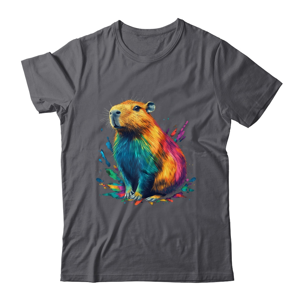 Colorful Watercolor Capybara Art Design For Men Women Kids Shirt & Tank Top | siriusteestore
