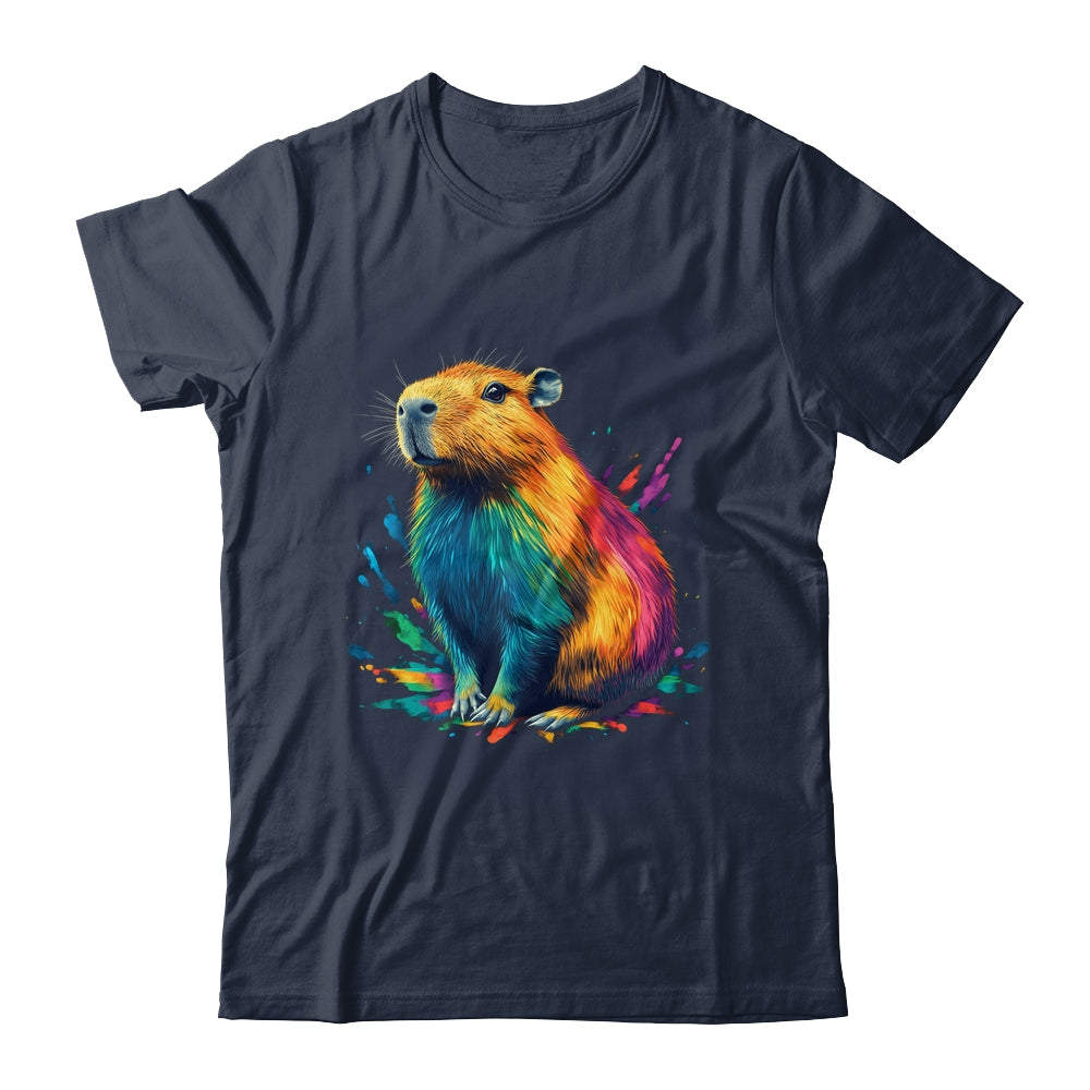 Colorful Watercolor Capybara Art Design For Men Women Kids Shirt & Tank Top | siriusteestore