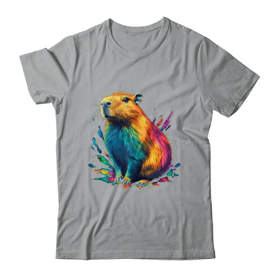 Colorful Watercolor Capybara Art Design For Men Women Kids Shirt & Tank Top | siriusteestore