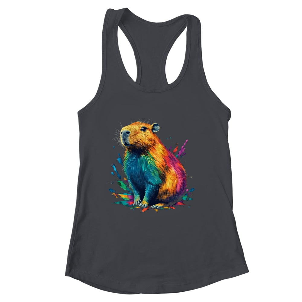 Colorful Watercolor Capybara Art Design For Men Women Kids Shirt & Tank Top | siriusteestore