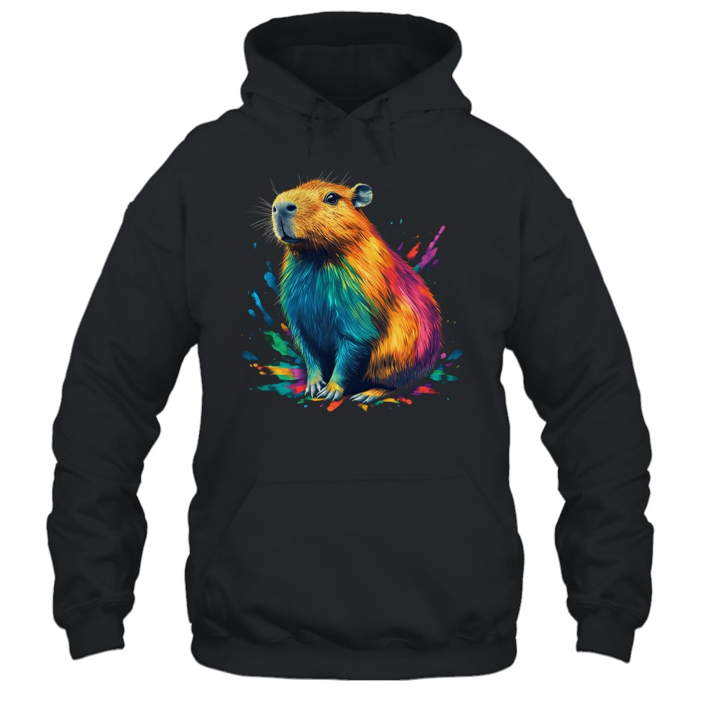 Colorful Watercolor Capybara Art Design For Men Women Kids Shirt & Tank Top | siriusteestore