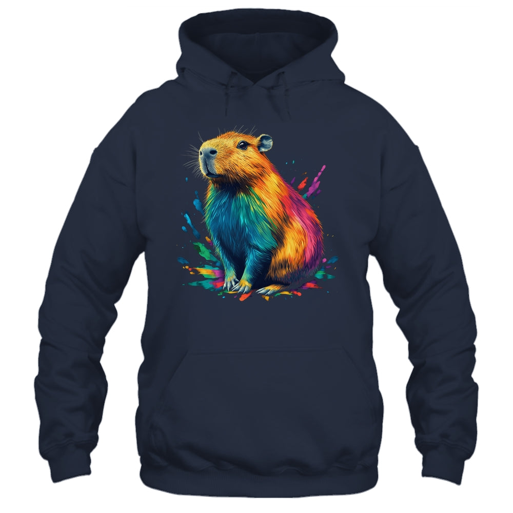 Colorful Watercolor Capybara Art Design For Men Women Kids Shirt & Tank Top | siriusteestore