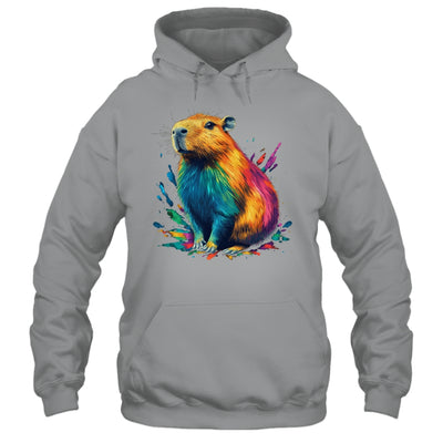 Colorful Watercolor Capybara Art Design For Men Women Kids Shirt & Tank Top | siriusteestore