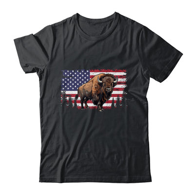 Cool Bison US Flag Design For Men Women Kids Buffalo Bison Shirt & Hoodie | siriusteestore