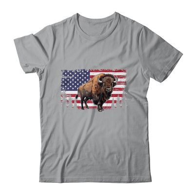 Cool Bison US Flag Design For Men Women Kids Buffalo Bison Shirt & Hoodie | siriusteestore