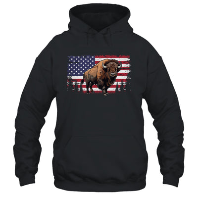 Cool Bison US Flag Design For Men Women Kids Buffalo Bison Shirt & Hoodie | siriusteestore