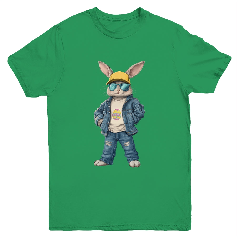 Cool Easter Bunny With Sunglasses For Boys Teens Men Outfit Youth Shirt | siriusteestore