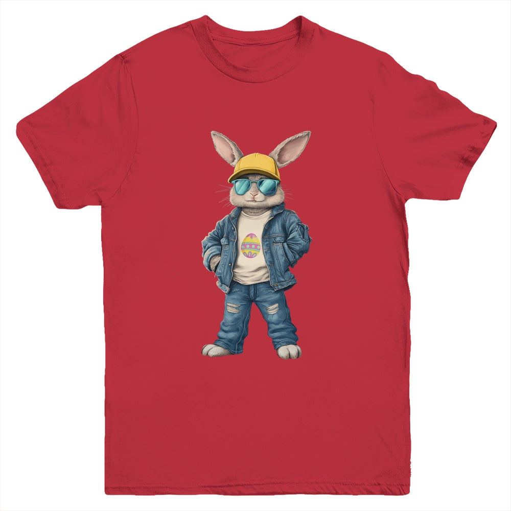 Cool Easter Bunny With Sunglasses For Boys Teens Men Outfit Youth Shirt | siriusteestore