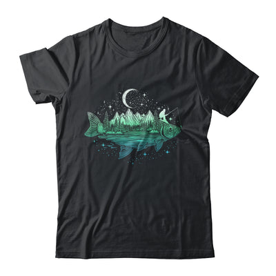 Cool Fish Shaped From Mountains Nature Scene Fishing Lover Shirt & Hoodie | siriusteestore