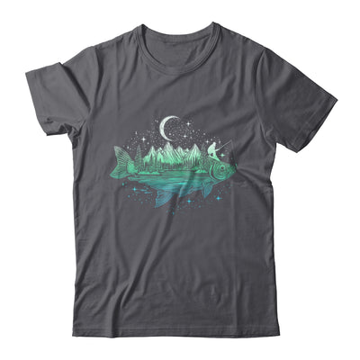 Cool Fish Shaped From Mountains Nature Scene Fishing Lover Shirt & Hoodie | siriusteestore