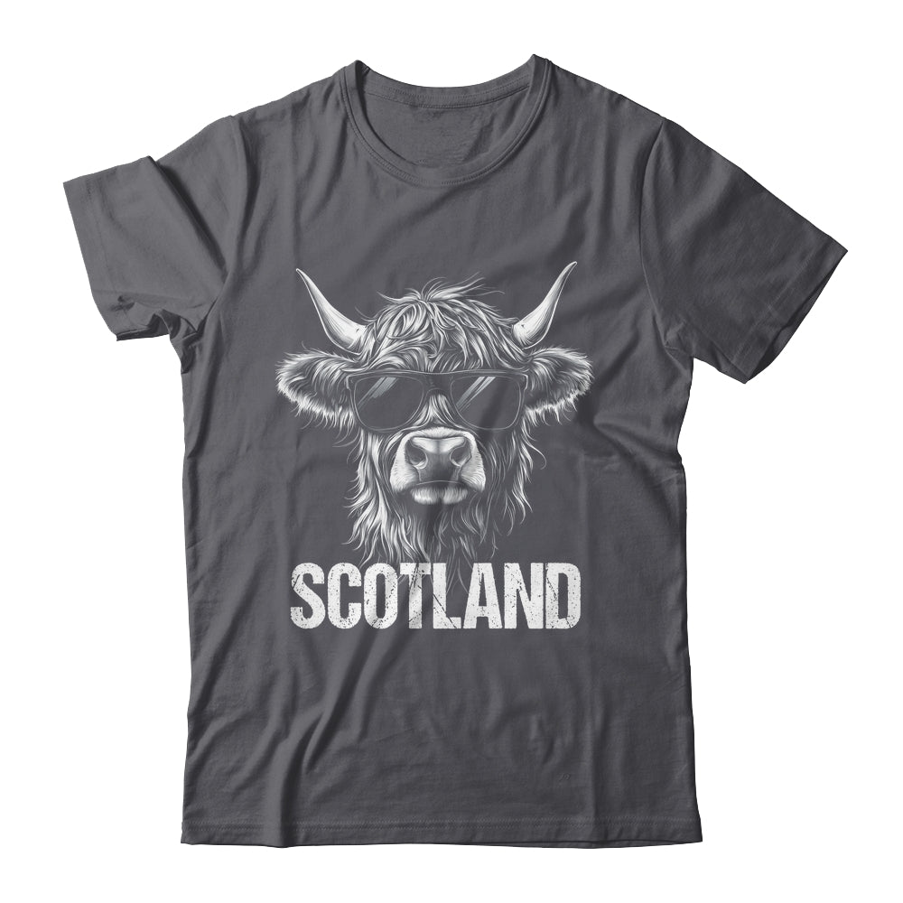 Cool Highland Cow Scotland Travel With Sunglasses Funny Shirt & Hoodie | siriusteestore