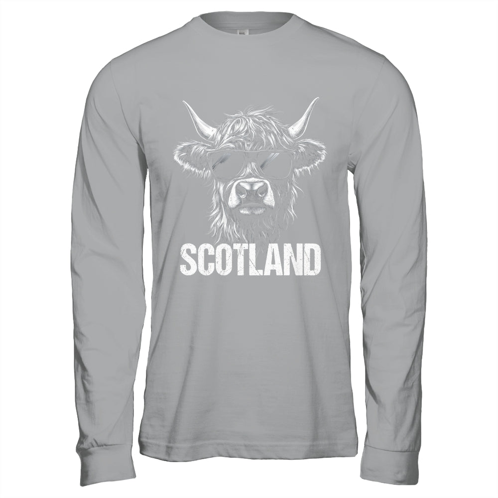 Cool Highland Cow Scotland Travel With Sunglasses Funny Shirt & Hoodie | siriusteestore