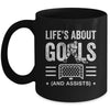 Cool Ice Hockey For Men Life's About Goals Goalie Sports Mug | siriusteestore