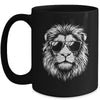 Cool Lion Wearing Sunglasses Graphic Art Leo Design Mug | siriusteestore