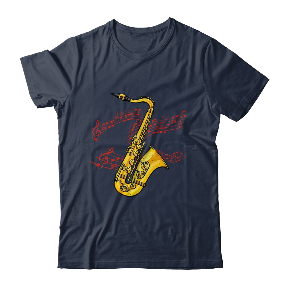 Cool Saxophone For Men Women Jazz Music Notes Musician Sax Shirt & Hoodie | siriusteestore