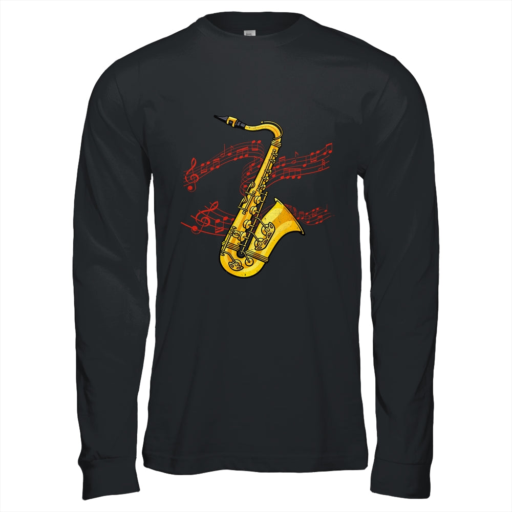 Cool Saxophone For Men Women Jazz Music Notes Musician Sax Shirt & Hoodie | siriusteestore