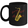 Cool Saxophone For Men Women Jazz Music Notes Musician Sax Mug | siriusteestore