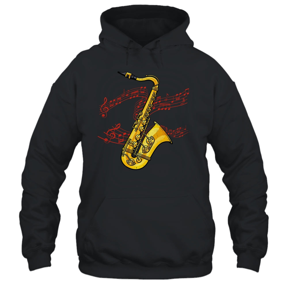 Cool Saxophone For Men Women Jazz Music Notes Musician Sax Shirt & Hoodie | siriusteestore