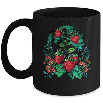 Cool Strawberry Plants By Night For Strawberries Lovers Mug | siriusteestore