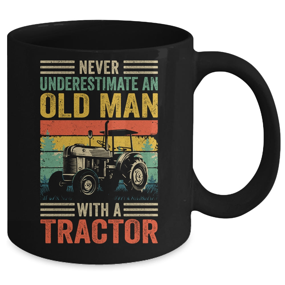 Cool Tractor Driver Design For Dad Grandpa Old Man Farming Mug | siriusteestore