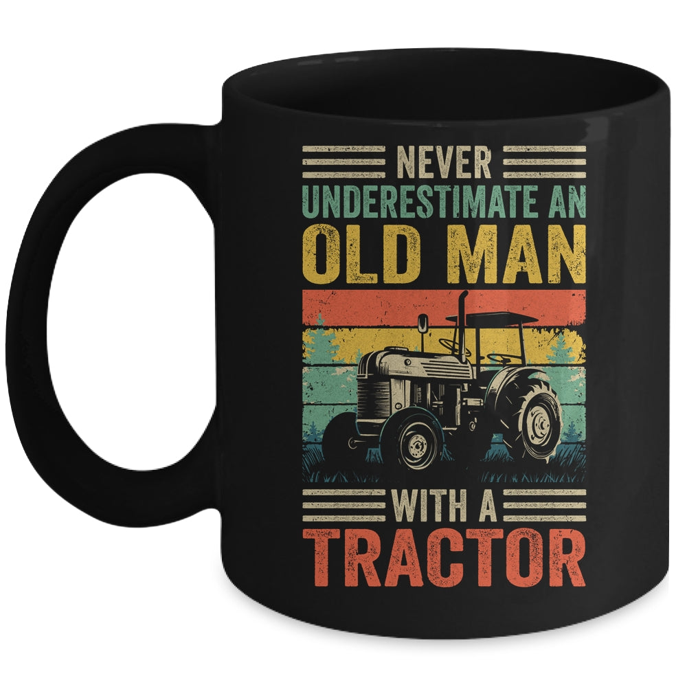 Cool Tractor Driver Design For Dad Grandpa Old Man Farming Mug | siriusteestore