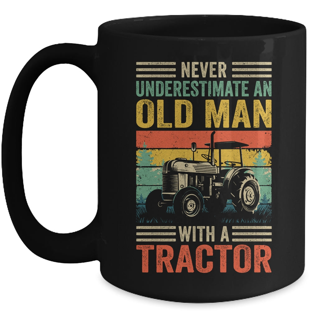 Cool Tractor Driver Design For Dad Grandpa Old Man Farming Mug | siriusteestore