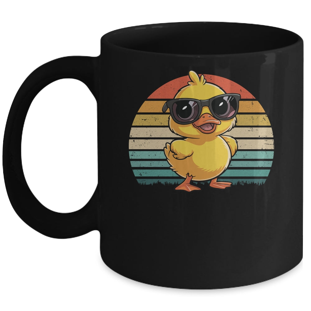 Cool Yellow Rubber Duck In Sunglasses Retro Funny Duck Lover Mug | siriusteestore