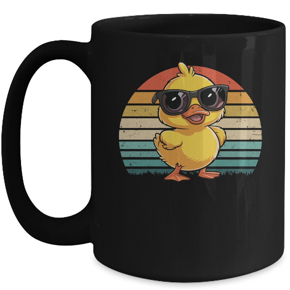 Cool Yellow Rubber Duck In Sunglasses Retro Funny Duck Lover Mug | siriusteestore