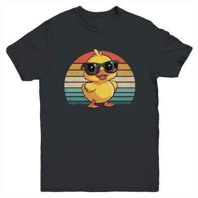 Cool Yellow Rubber Duck In Sunglasses Retro Funny Duck Lover Youth Shirt | siriusteestore