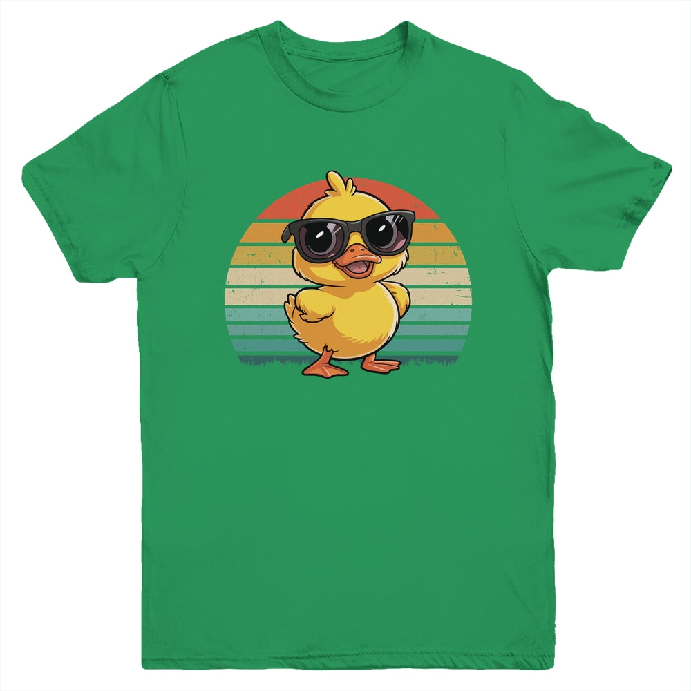 Cool Yellow Rubber Duck In Sunglasses Retro Funny Duck Lover Youth Shirt | siriusteestore