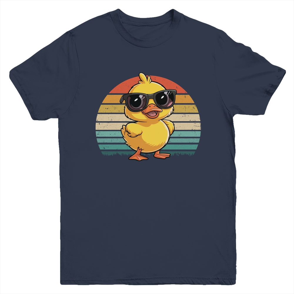 Cool Yellow Rubber Duck In Sunglasses Retro Funny Duck Lover Youth Shirt | siriusteestore