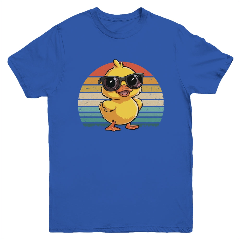 Cool Yellow Rubber Duck In Sunglasses Retro Funny Duck Lover Youth Shirt | siriusteestore